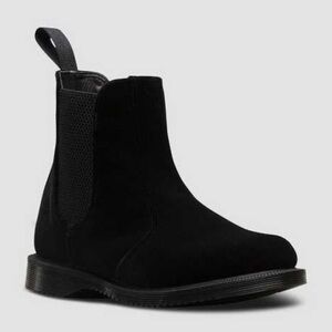 Dr. Martens Flora Black Velvety Stretch Fit Ankle Chelsea Boots Womens US 7 EU38